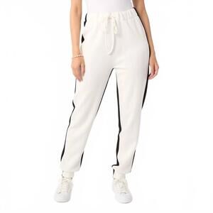 NEW COCO + CARMEN hilarie two-tone jogger pants in black/ivory